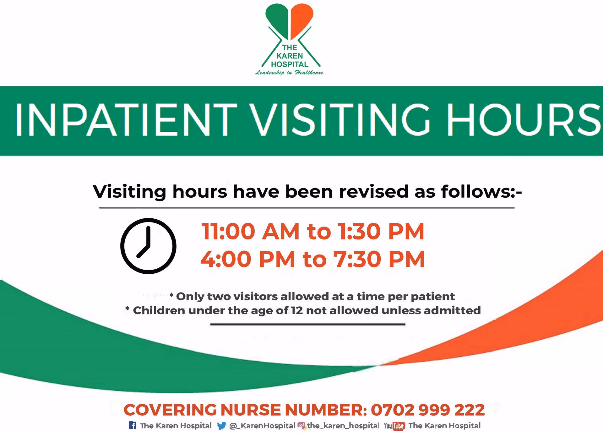 What are the visiting hours for the hospital?