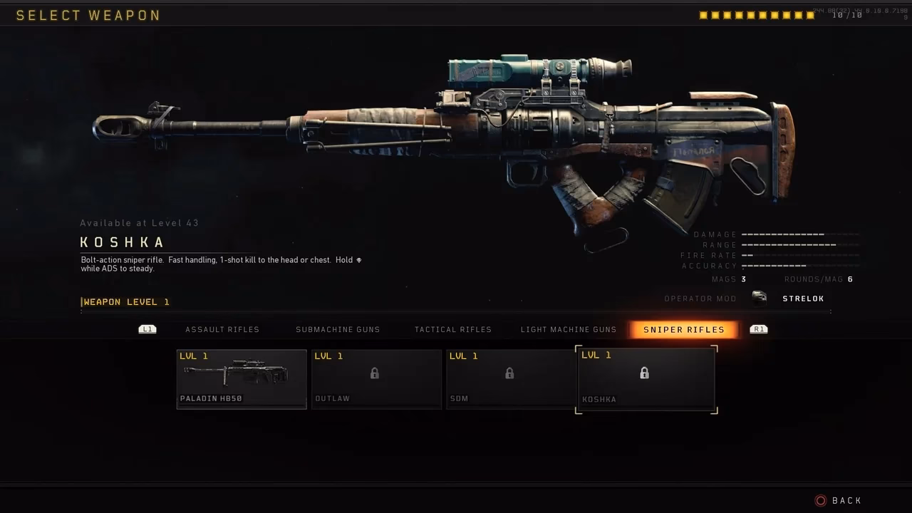 How do you use a Koshka sniper rifle?