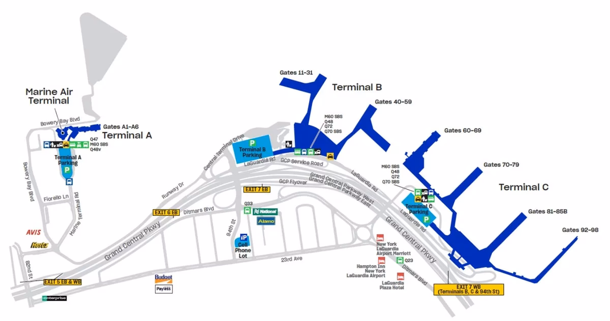 What is airside at LaGuardia Airport?