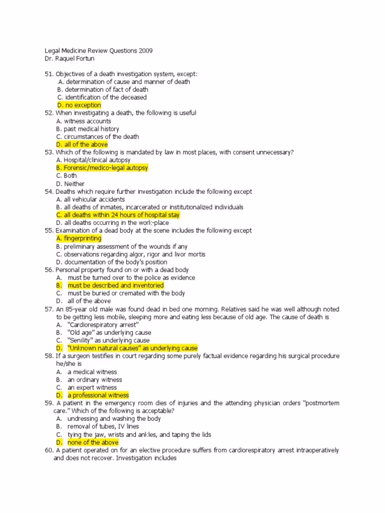 What is legal medicine reviewer-lecture-1-7?
