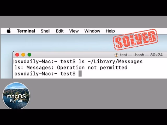 What does LS operation not permitted mean on a Mac?