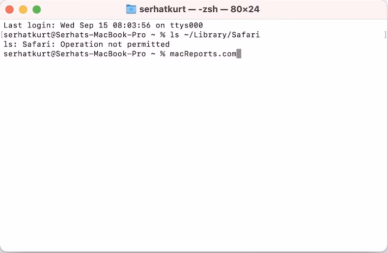 What does operation not permitted mean in terminal?