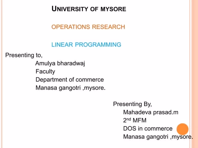 What is linear programming?