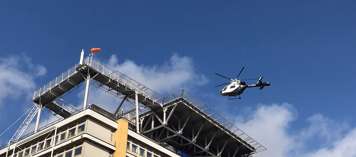 How many helipads has the help appeal funded?