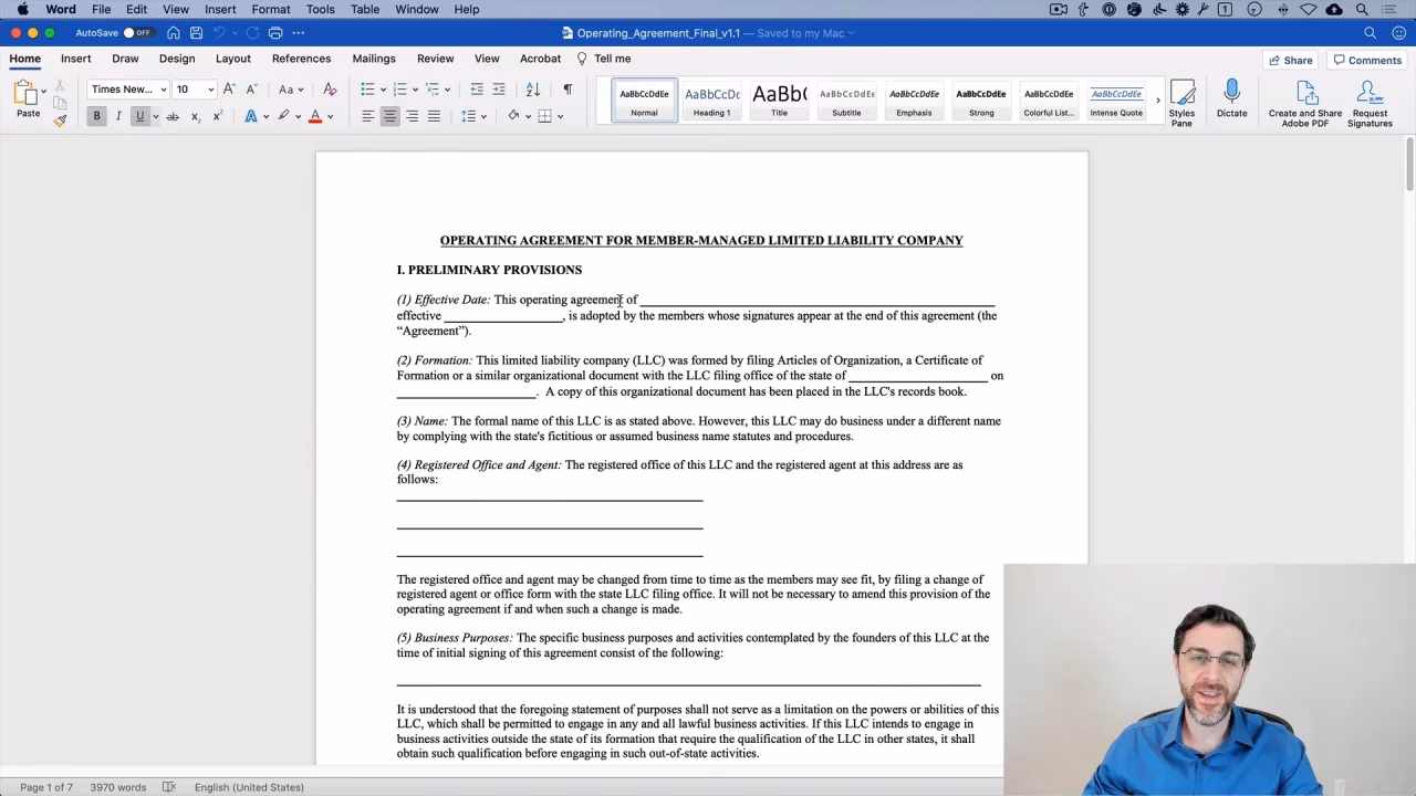 What is a Maryland LLC operating agreement?