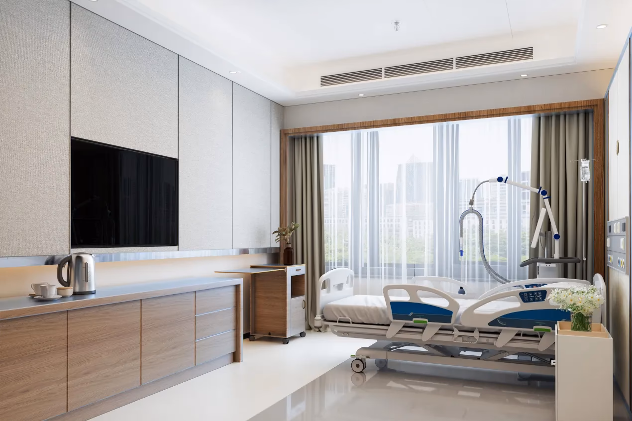 What makes a high-end hospital a luxury hotel?
