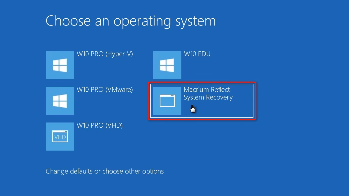 What does Macrium Reflect do if Windows won't start?