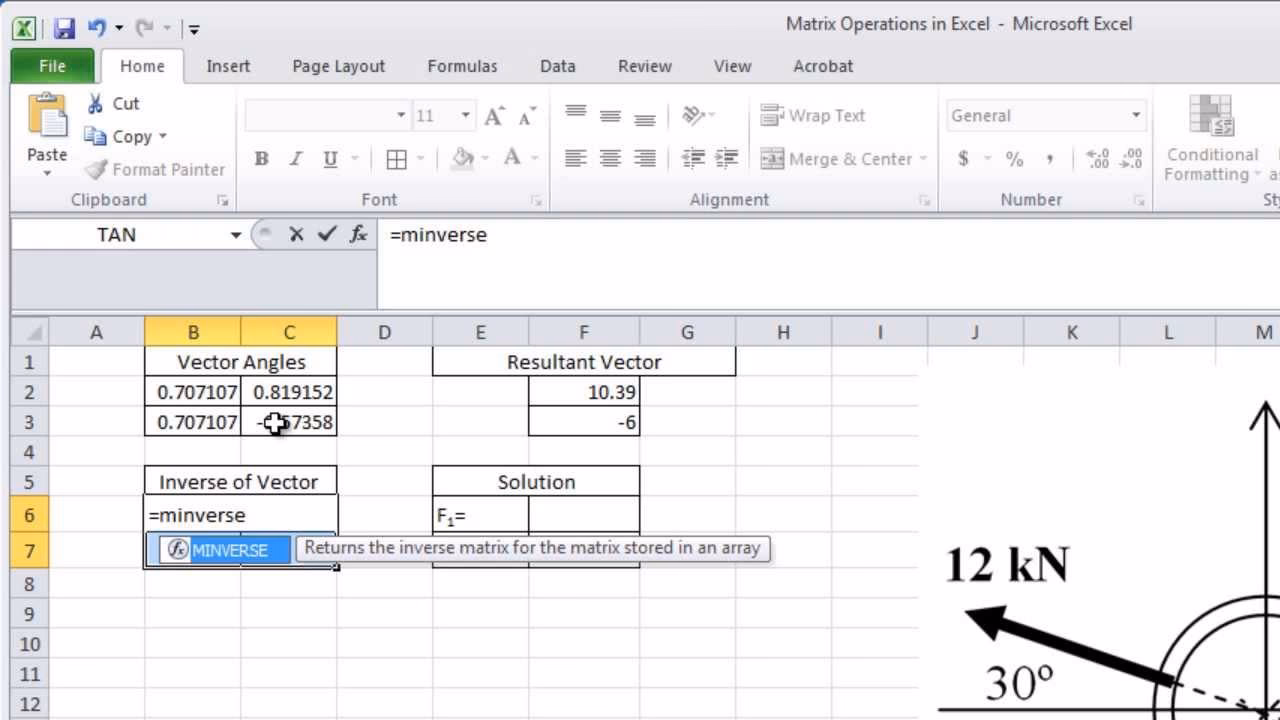 How do matrices work in Excel?