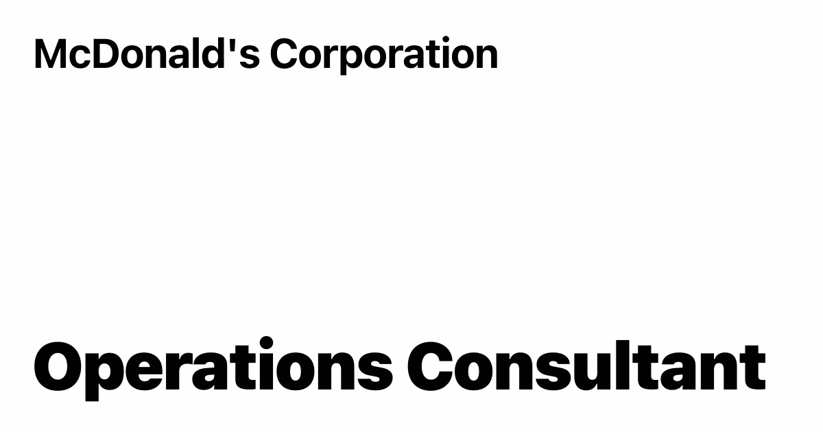 What is McDonald's operations strategy?
