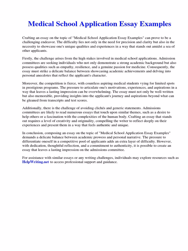 How do you write a medical school essay?