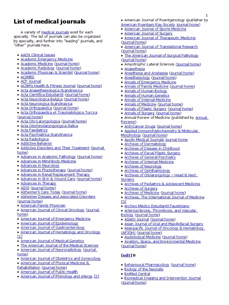 How many medical journals are there?