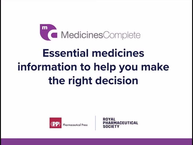 Why should you use MedicinesComplete?