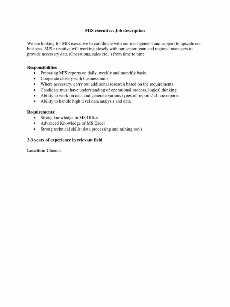 What does a mis specialist do?