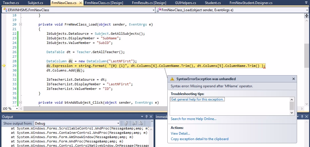 Why am I getting syntax error'missing operand after '=' operator?