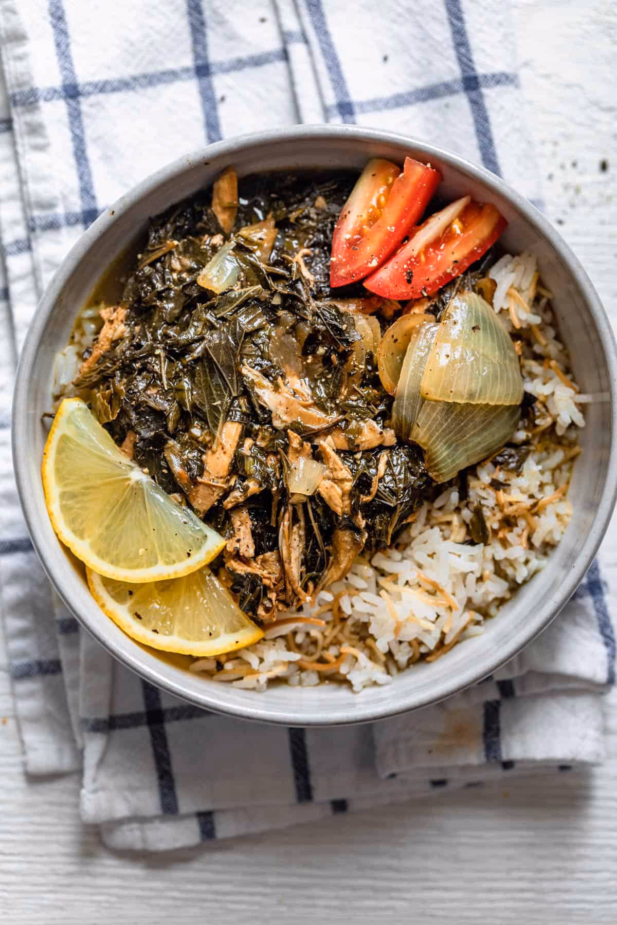 What is mloukhieh with chicken?