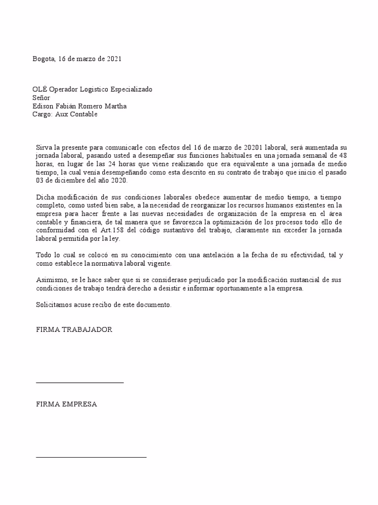 ¿Qué es una carta de relación laboral?