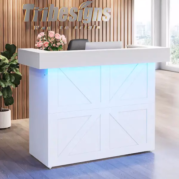 How much does a white reception desk weigh?