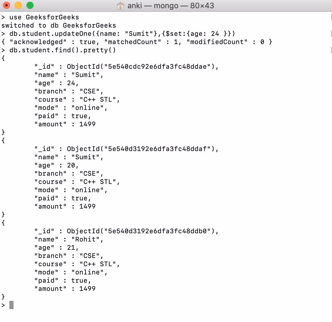What are MongoDB operators?