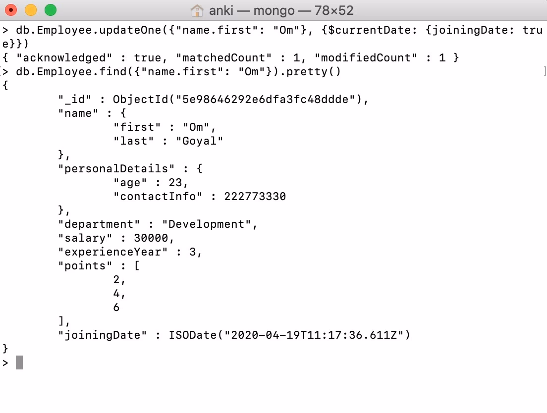 How do I find a specific operator in MongoDB?