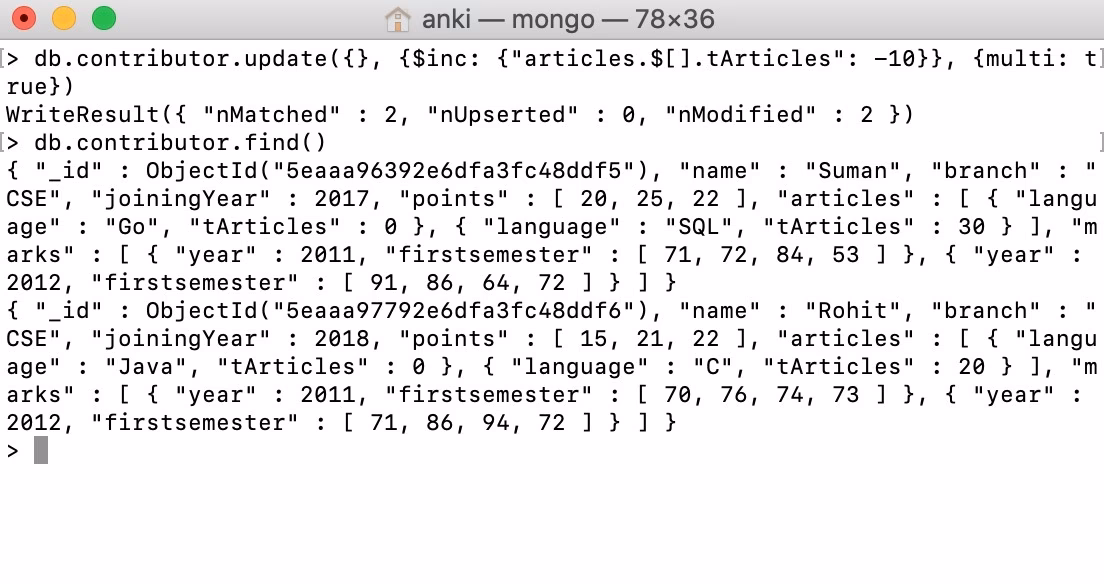 How do I find a specific operator in MongoDB?