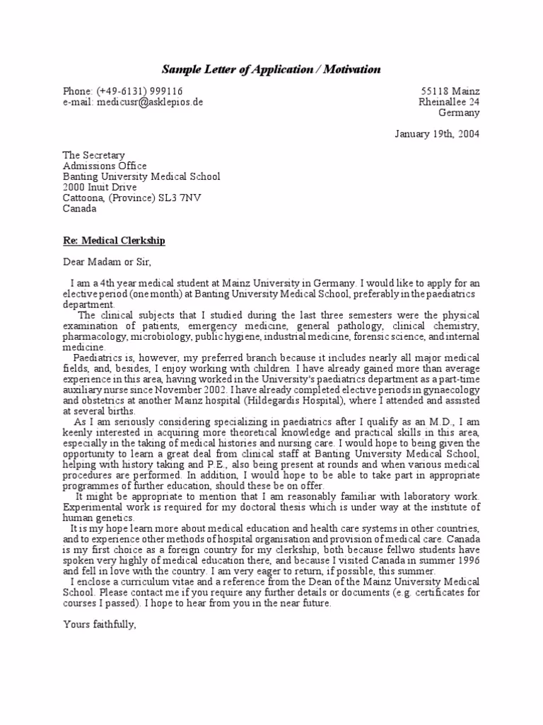 What is a motivation letter?