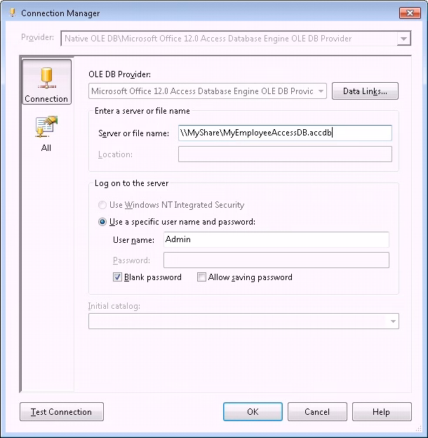 What are the 6 scenarios a database error message can occur?