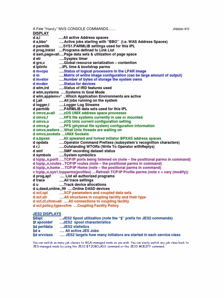 What are MVS TM system console commands?
