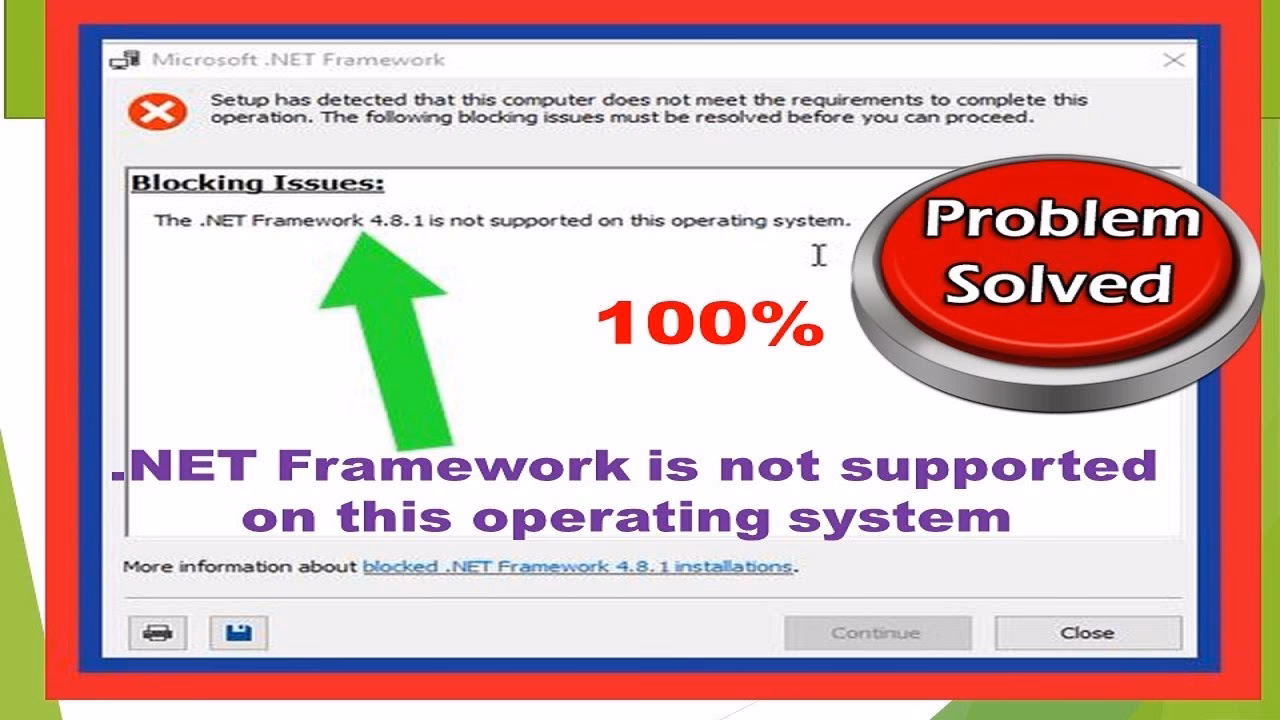 Why can't I install NET Framework on my operating system?