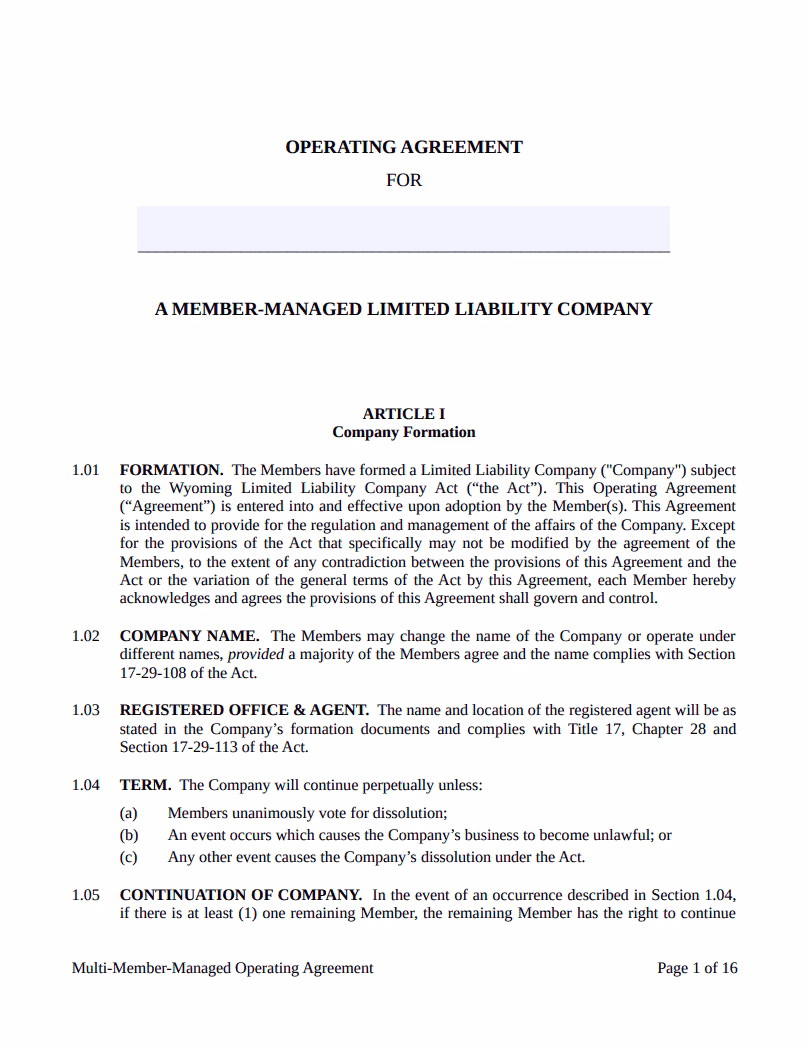 What is an LLC operating agreement?