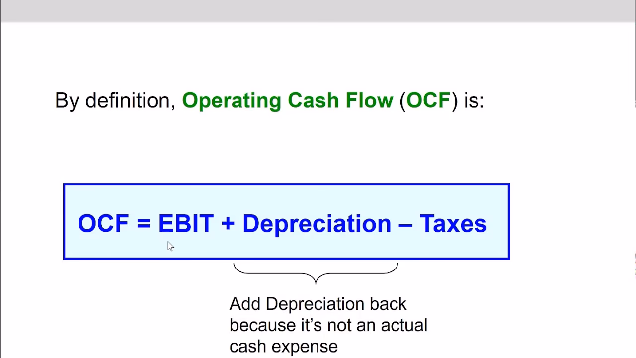 What is the difference between cash flow and EBIT?