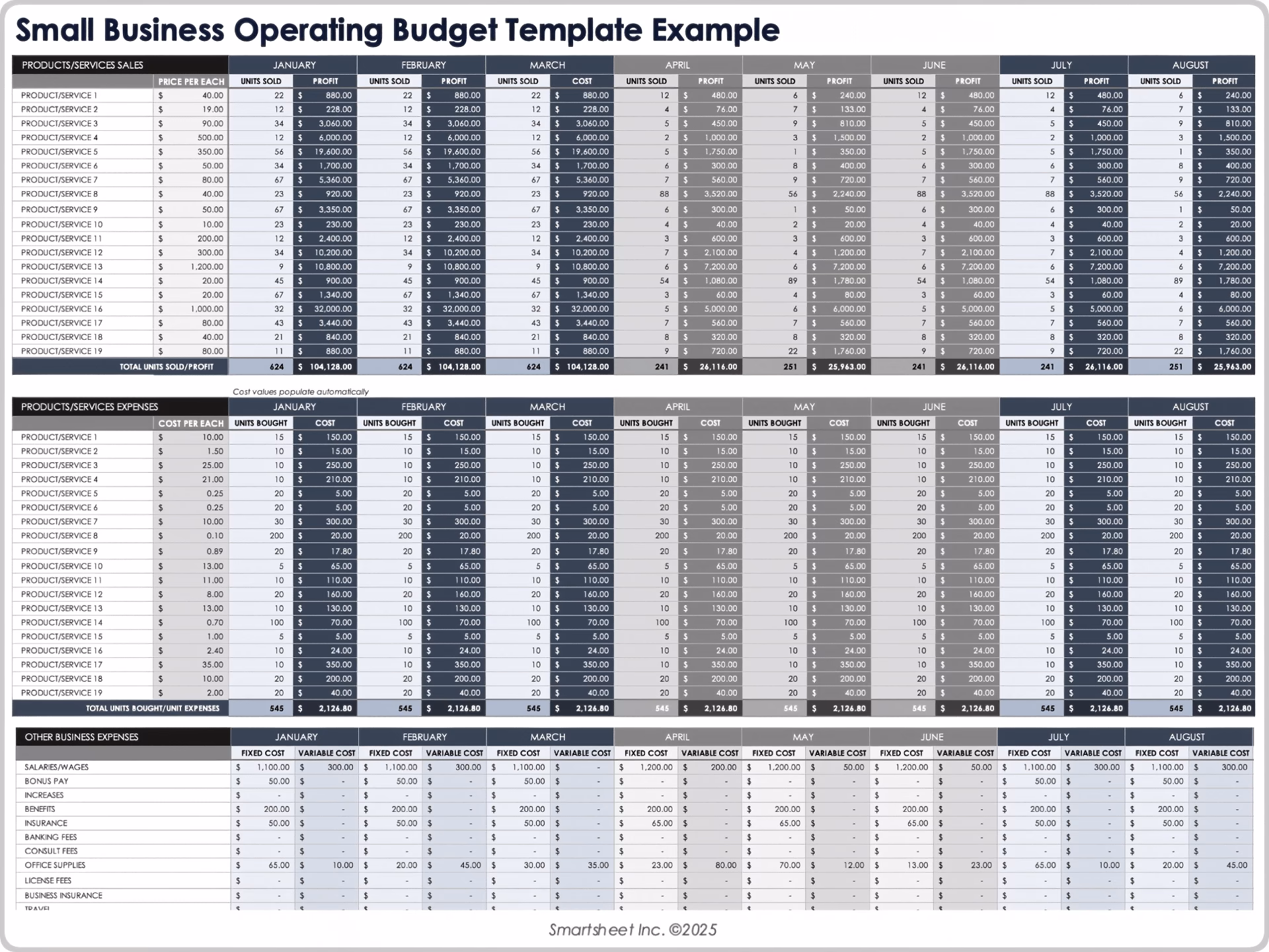 What is a business operating expenses template?