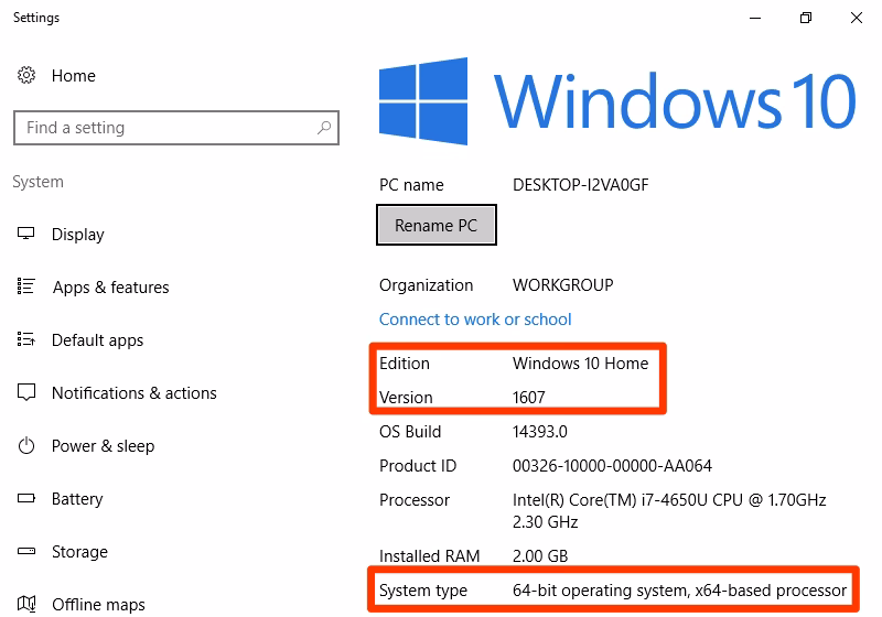 How to find Windows 10 edition & version?