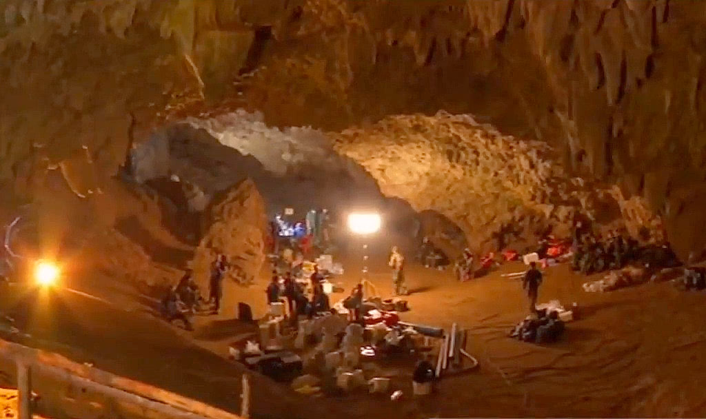What happened in a cave under a mountain in Thailand?