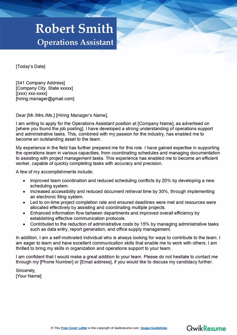 How do I write a cover letter for an airport operations officer?