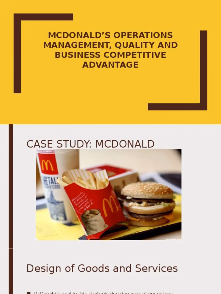 How is operational effectiveness achieved at McDonald's?