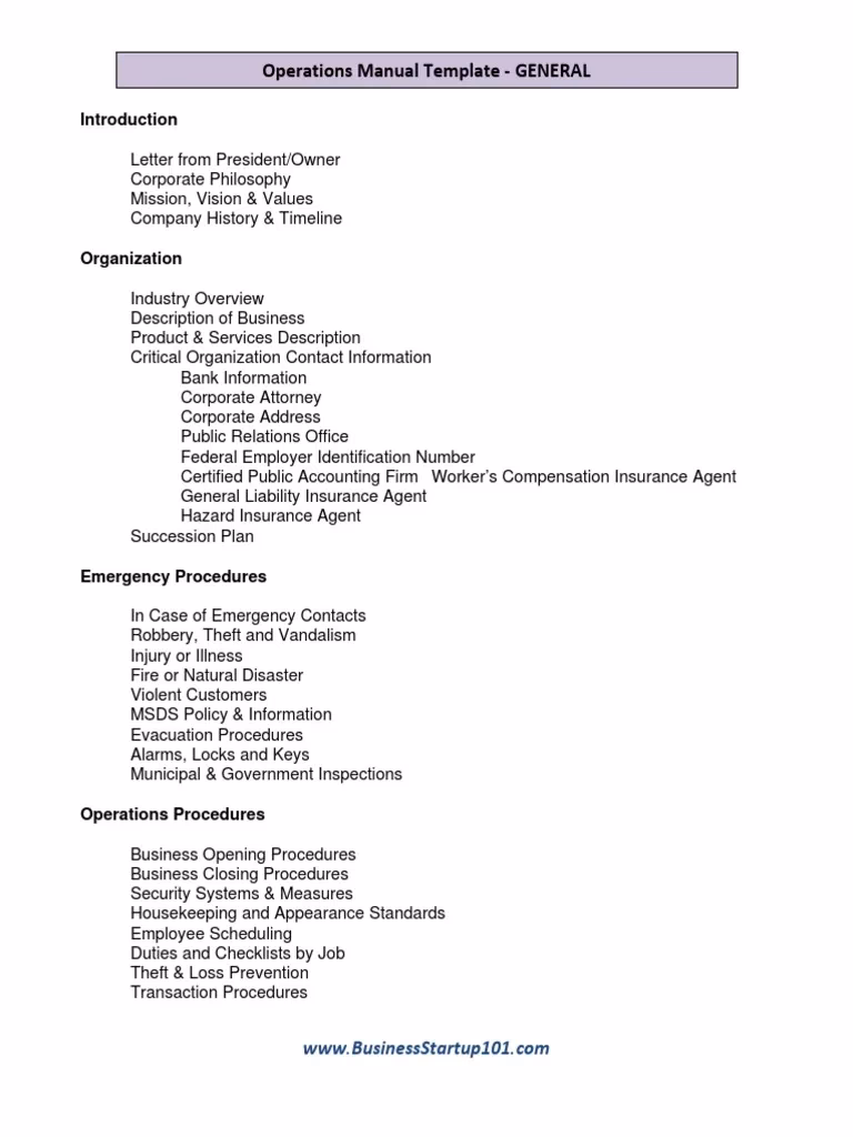 Where can I find operations manual templates?