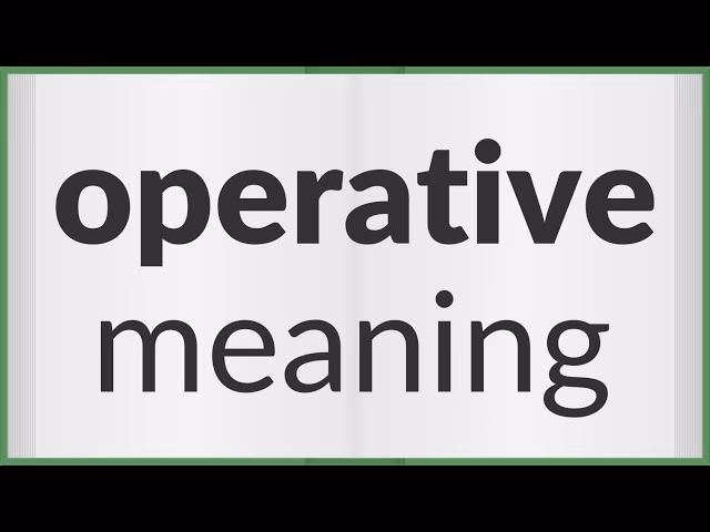 What does an operative do?
