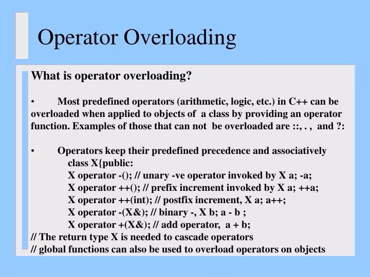 What happens if overloading is done outside a class?