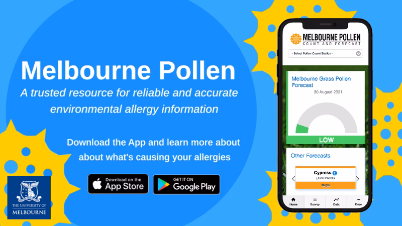 What is the Melbourne pollen app?