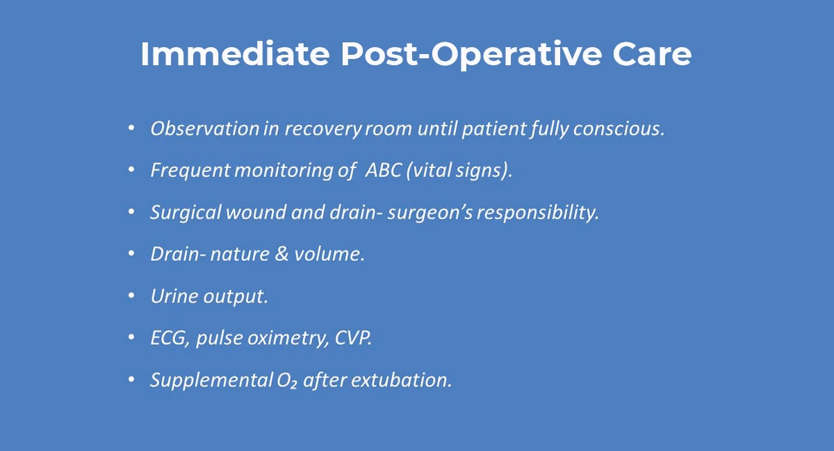 What are routine post anaesthetic observations?