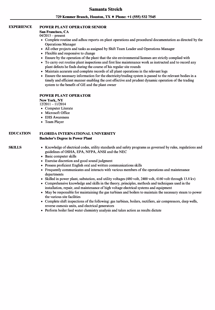 How to write a power plant engineer resume?