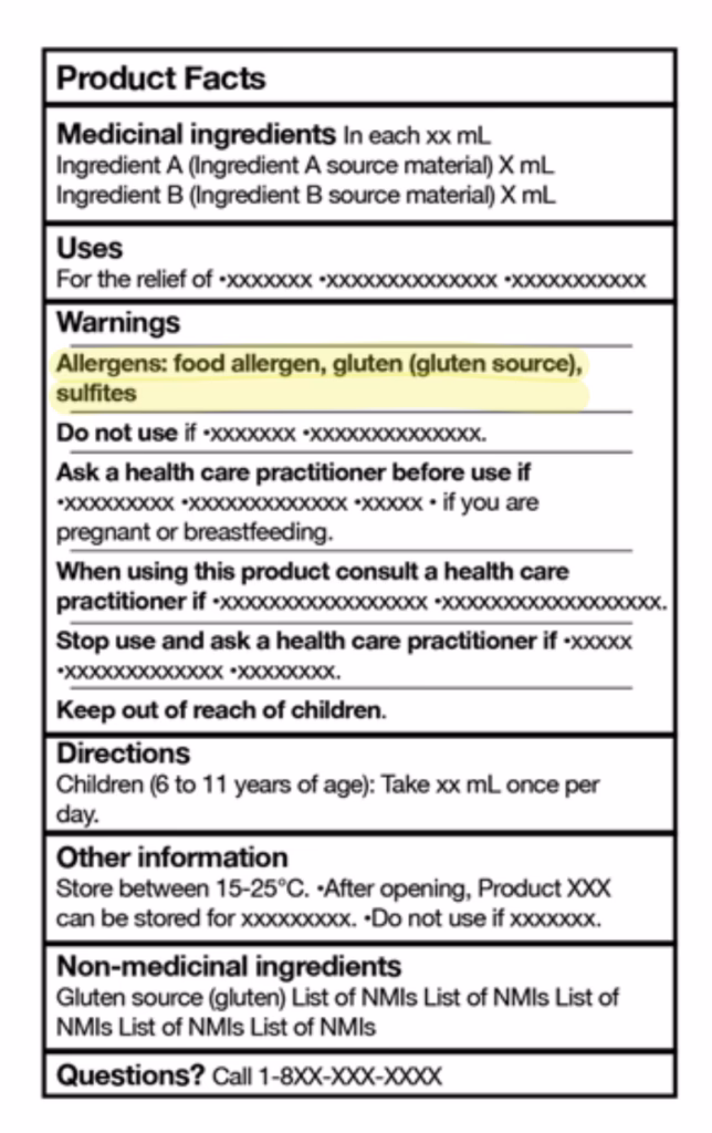 How do I declare a food allergen in a prepackaged product?