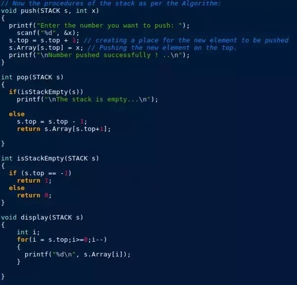 How to implement a stack using array in C++?