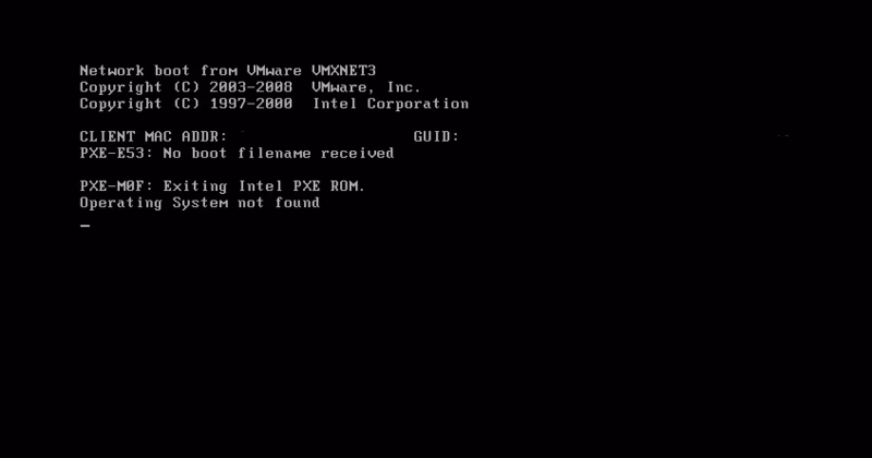 Why is my VM attempting PXE boot?