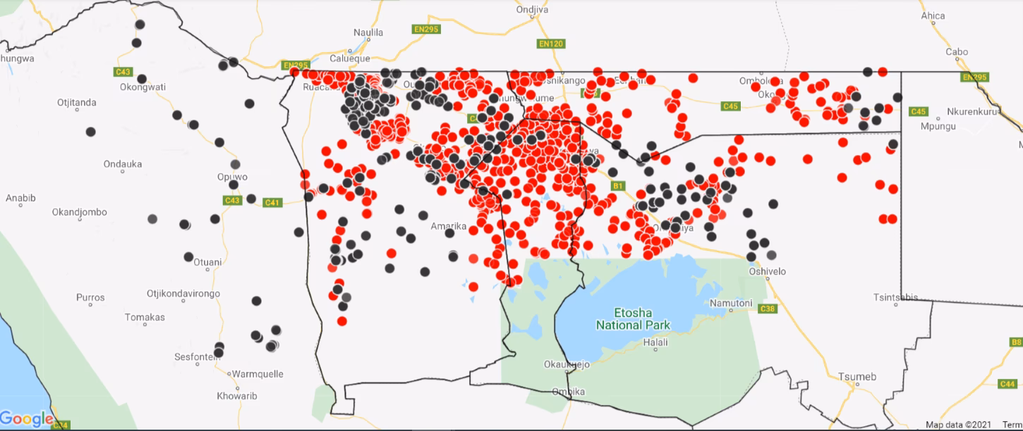 How many rabies deaths are there in Namibia?