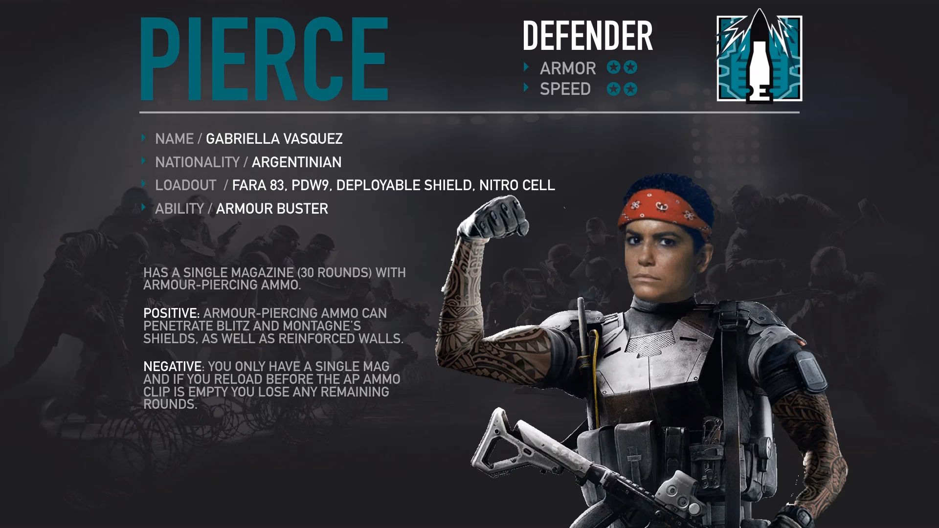 What weapon do you use in siege?