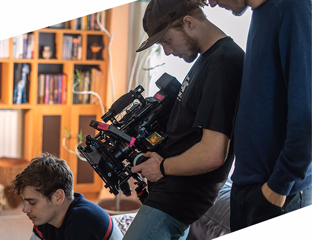 What does a movie theater staff do?