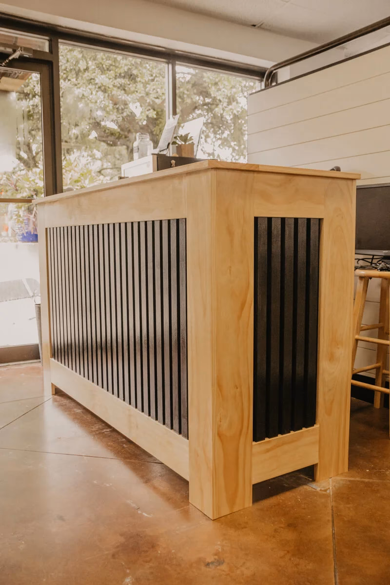 How do you make a receptionist desk?