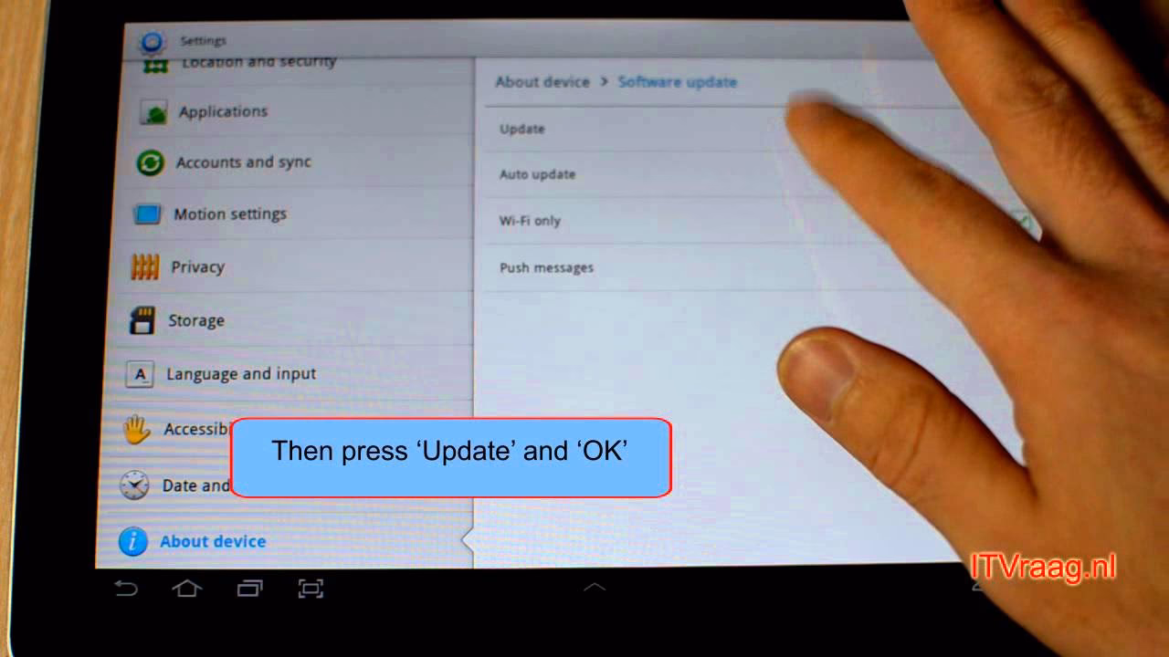 What is a software update on a Samsung tablet?