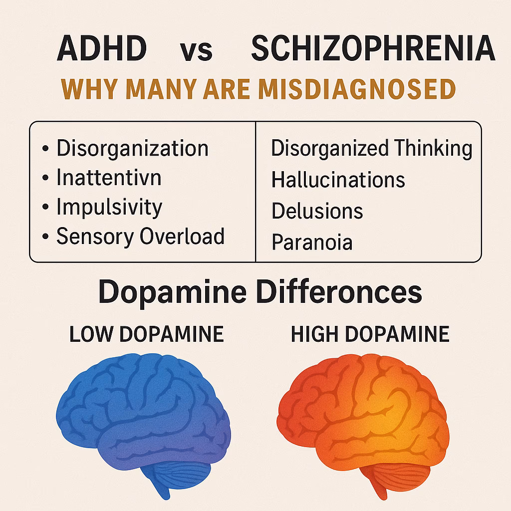 Can a person with ADHD get a schizophrenia diagnosis years later?
